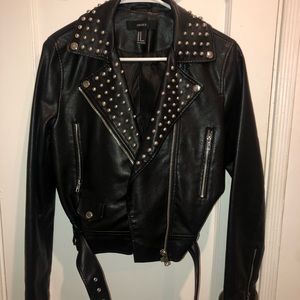 Vegan Leather Studded Jacket